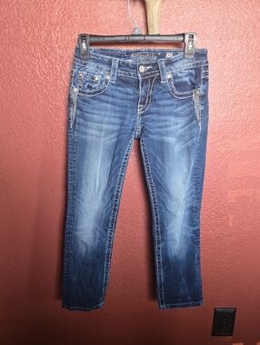 Miss Me Women's Dark Blue Signature Crop